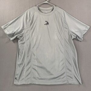 Shaq Activewear Mens XL Grey Short Sleeve‎ Athletic Stretch Logo Pullover Top